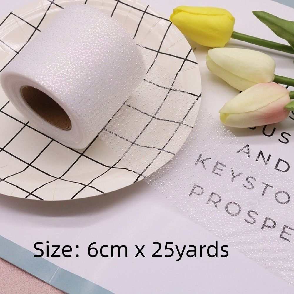 6CM 25Yards Crystal Sequin Rib - Ribbon Organza Roll review and price