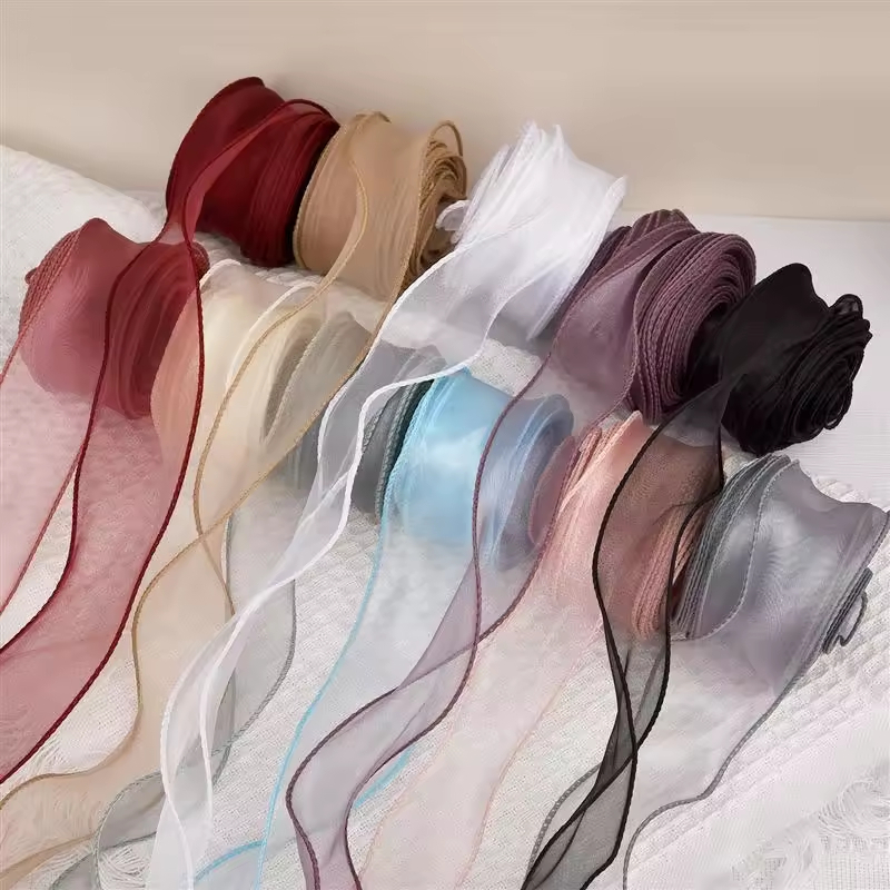 10Yards/Roll Sheer Chiffon Rib - Ribbon Organza Roll review and price