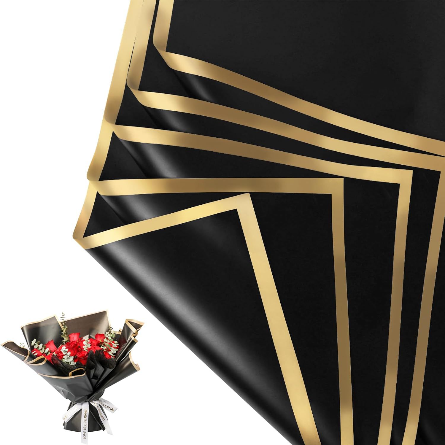 20 Sheets Gold Edge Waterproof - Florist Supply Paper review and price